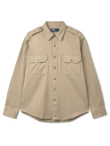 Classic fit twill workshirt beige - POLO RALPH LAUREN - BALAAN 1