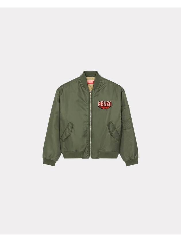 3D Logo Patch Pocket Bomber Jacket Dark Khaki - KENZO - BALAAN 1