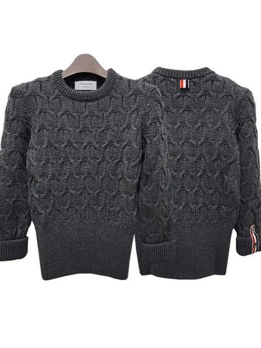 Women s Criss Cross Cable Wool Knit 37069548 270629 1095316 - THOM BROWNE - BALAAN 1