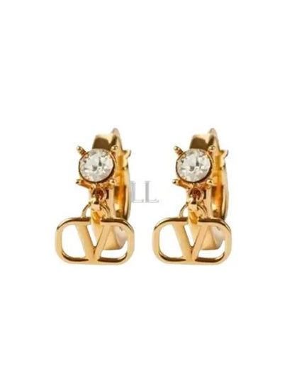 V Logo Earrings Gold - VALENTINO - BALAAN 2