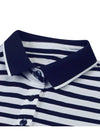 Poly Rayon Stripe Yoko Golf T-Shirt NAVY - WHITEBALL - BALAAN 4