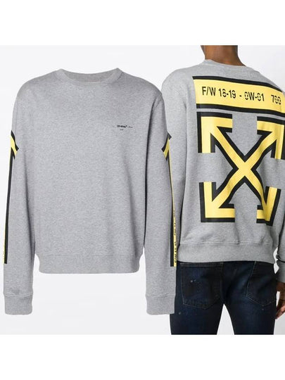 Crew Neck Back Logo Sweatshirt Grey - OFF WHITE - BALAAN 2