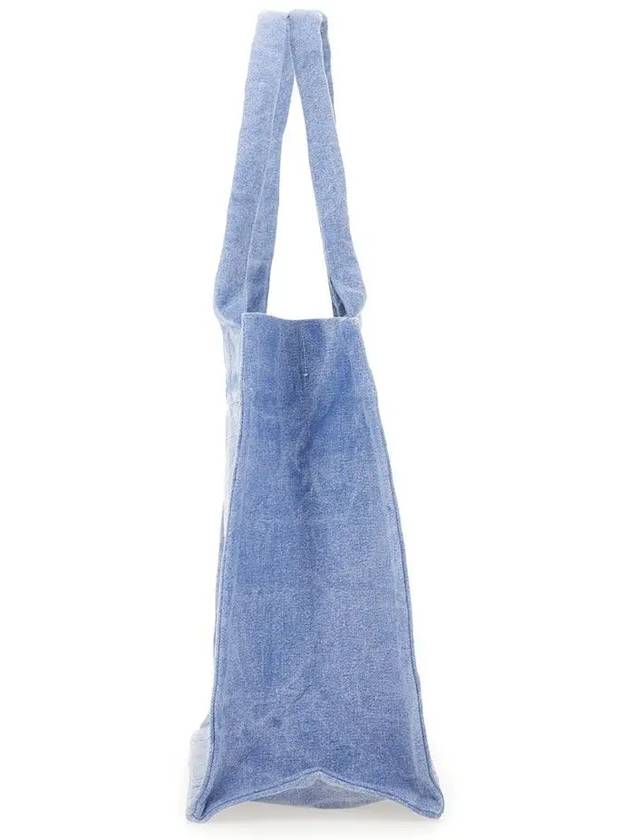 Embroidered Logo Canvas Large Tote Bag Blue - GANNI - BALAAN 4