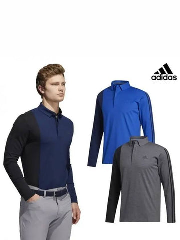 Men s color block polo t shirt long sleeve FS6838 FS6839 GL8495 Domestic product GQFK22093078341 - ADIDAS GOLF - BALAAN 1