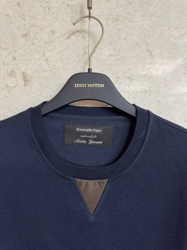 Zegna Leather Point Navy Sweatshirt 50 - ERMENEGILDO ZEGNA - BALAAN 3