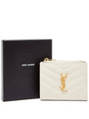 Monogram Matelasse Bifold Half Wallet Blanc Vintage - SAINT LAURENT - BALAAN.