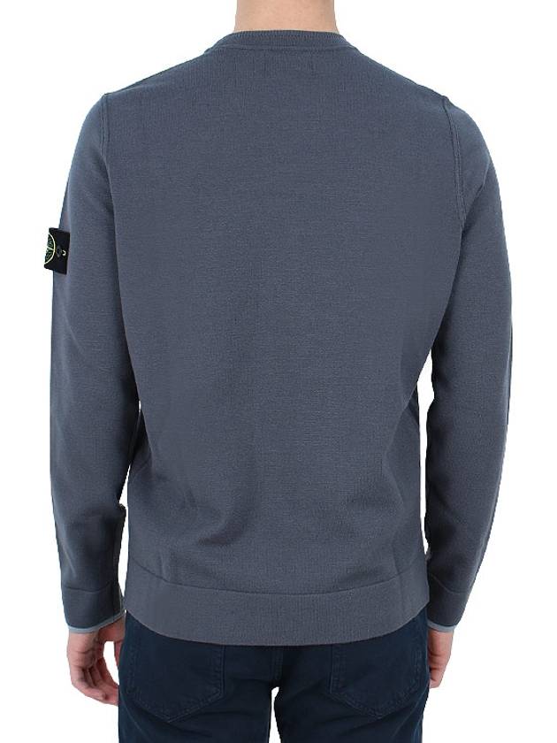 Logo Patch Crew Neck Knit Top Grey - STONE ISLAND - BALAAN 5