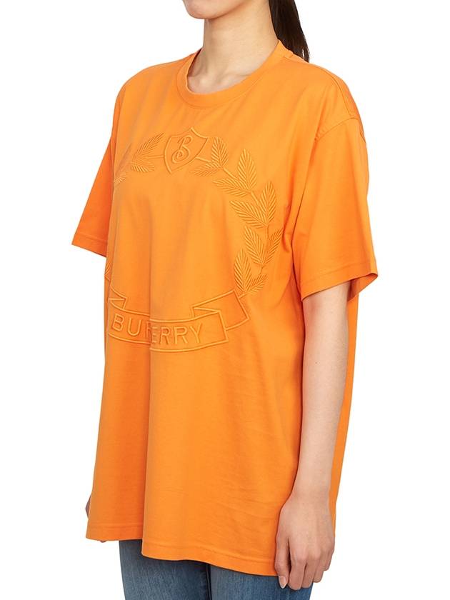 Embroidered Logo Short Sleeve T-Shirt Orange - BURBERRY - BALAAN 3