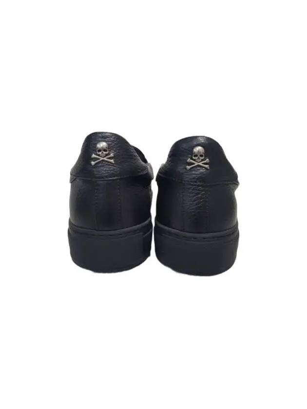 Skull Logo Print Leather Slip-Ons Black - PHILIPP PLEIN - BALAAN 5