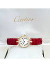 Panda Diamond Bezel Round Red Crocodile Leather Band Combi Watch - CARTIER - BALAAN 5