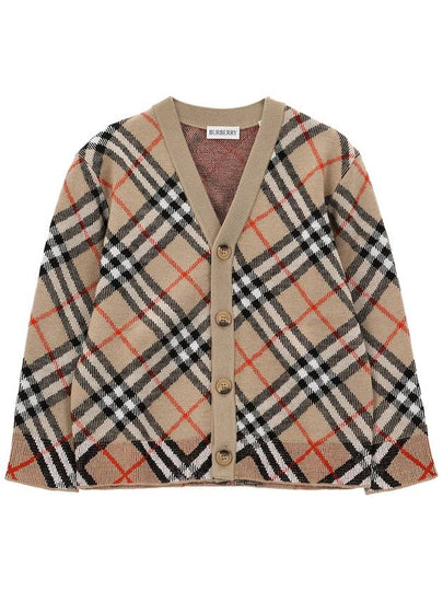 Kids Check Wool Cardigan Sand - BURBERRY - BALAAN 2