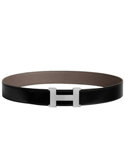 Constance Buckle Reversible Leather Strap 38mm Leather Noir - HERMES - BALAAN 2