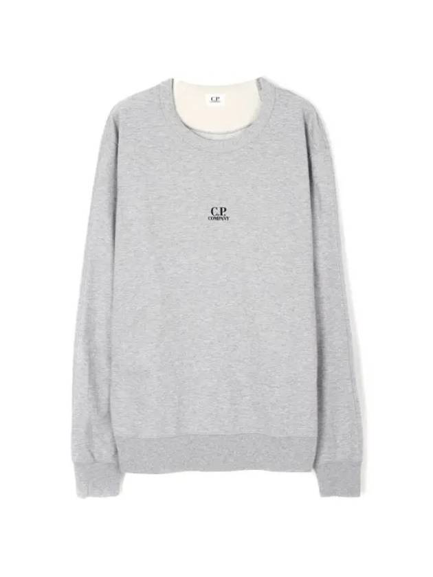 Light Fleece Logo Sweatshirt Grey - CP COMPANY - BALAAN 1