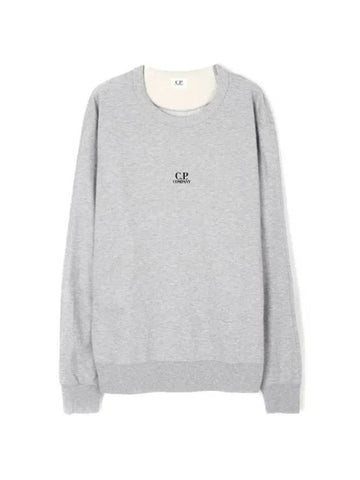 Light Fleece Logo Sweatshirt Grey - CP COMPANY - BALAAN 1