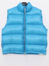 Logo Patch Ripstop Down Vest Blue - JIL SANDER - BALAAN 3