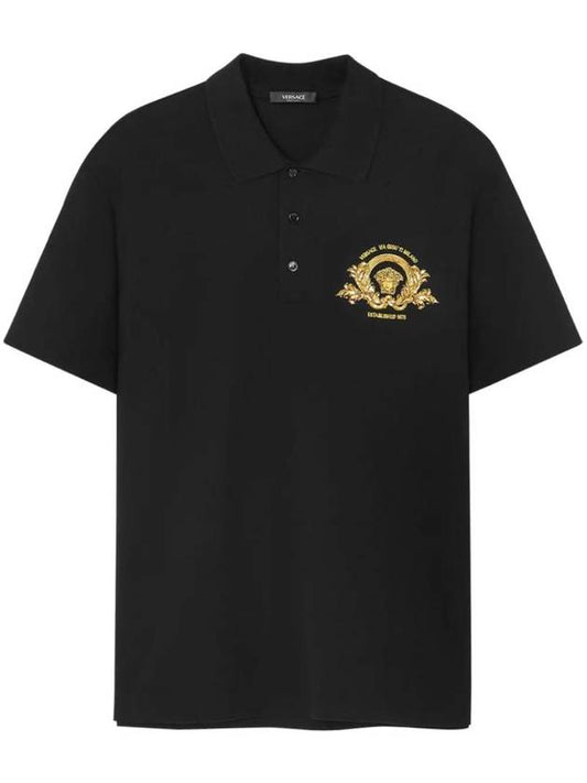 Medusa Head Pique Polo Shirt 10139061A11305 - VERSACE - BALAAN 1