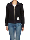 Women's Seersucker Loopback 4-Bar Zip-Up Jacket Navy - THOM BROWNE - BALAAN 2