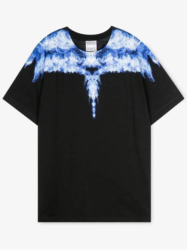 Men's Sky Wings Short Sleeve T-Shirt Black - MARCELO BURLON - BALAAN 3