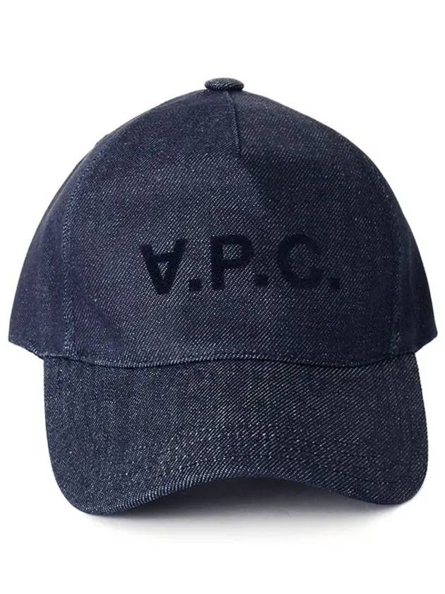 VPC Velvet Logo Denim Ball Cap Blue - A.P.C. - BALAAN 3