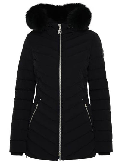 Women's Roselan Hooded Padded Black Fur Black - MOOSE KNUCKLES - BALAAN 2