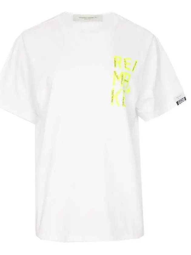 Women's Aira Crew Neck Print Short Sleeve T-Shirt White - GOLDEN GOOSE - BALAAN.