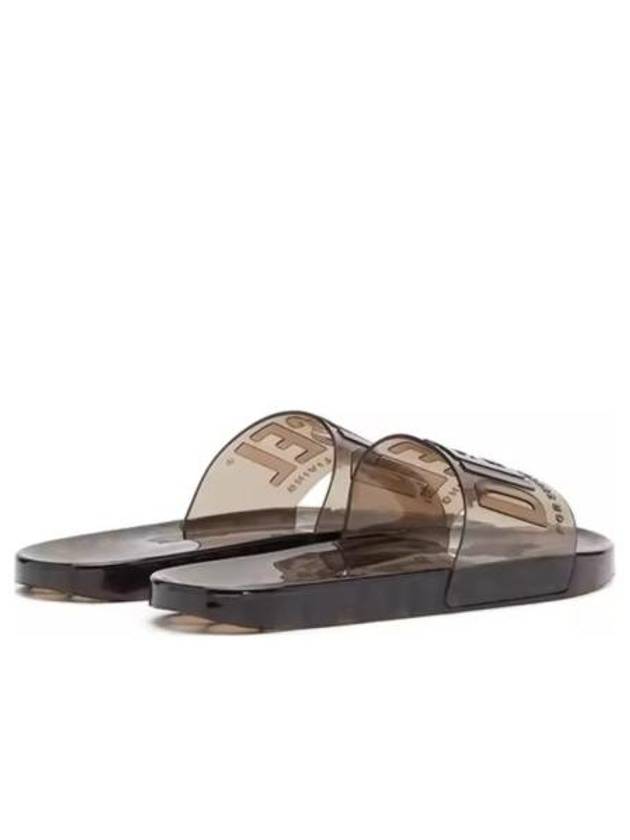 SA Karaibi GL Logo Strap Transparent Slippers Black - DIESEL - BALAAN 4