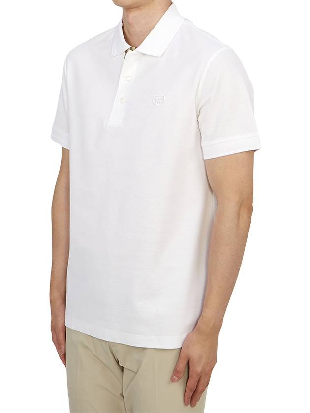 Eddie Cotton Polo Shirt White - BURBERRY - BALAAN 4