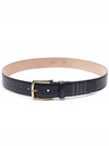 4 Bar Classic Grain Leather Belt Navy - THOM BROWNE - BALAAN 5