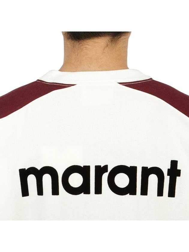 Men's Meyoan Logo Long Sleeve T-Shirt Burgundy White - ISABEL MARANT - BALAAN 8