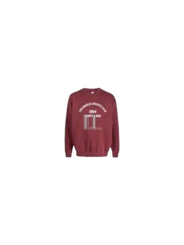 Club Crew Neck Cotton Sweatshirt Burgundy - SPORTY & RICH - BALAAN 2