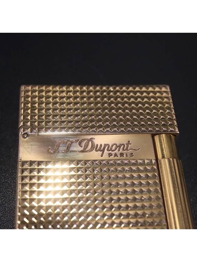 Men s Dupont CA16284 Gold Diamond Head Pattern Line 2 Elegance Lighter gt Lighters Tobacco Supplies Gangbuk used luxury goods - S.T. DUPONT - BALAAN 9