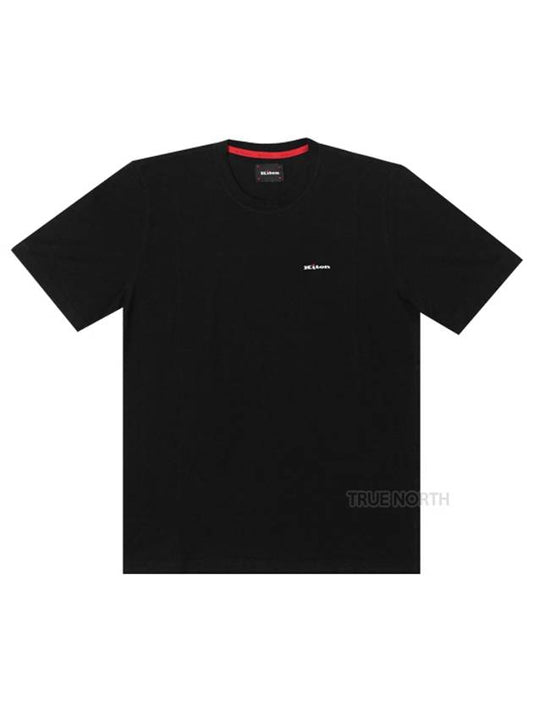 Embroidered Logo Short Sleeve T-Shirt Black - KITON - BALAAN.