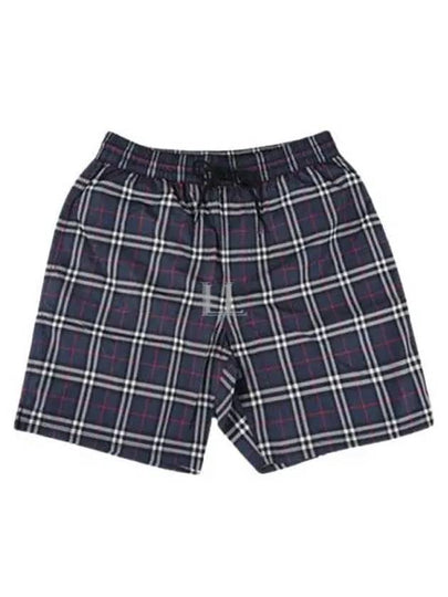 Check Swim Shorts Navy - BURBERRY - BALAAN 2