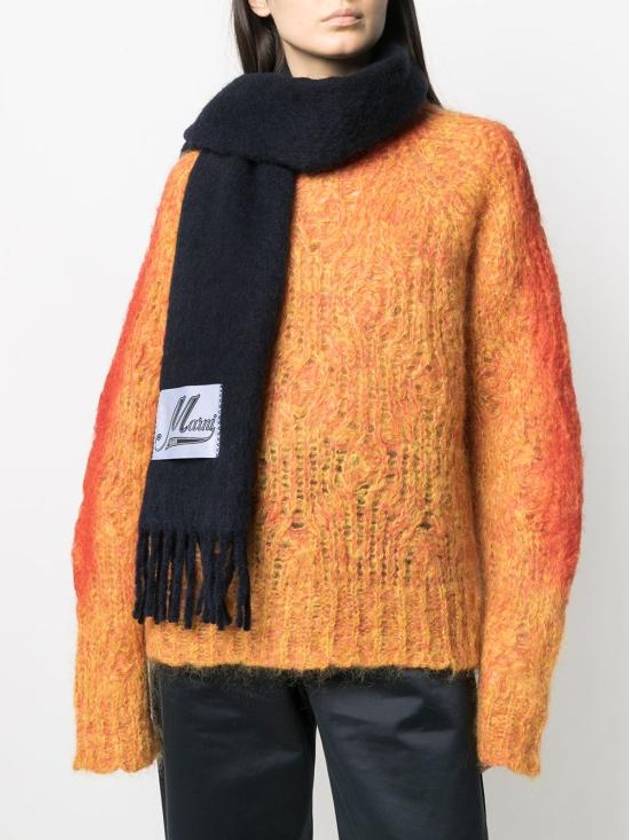 Alpaca Wool Muffler Navy - MARNI - BALAAN 4