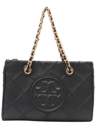 Mini Fleming Soft Chain Tote Bag Black - TORY BURCH - BALAAN 1