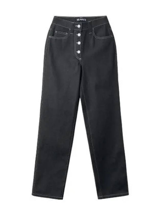 Contrast stitch denim pants dark jeans - SUNNEI - BALAAN 1