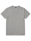 Cotton V-neck Short Sleeve T-Shirt Grey - TOM FORD - BALAAN 3