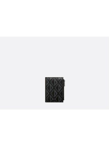 Vertical Compact Card Wallet Black - DIOR - BALAAN 1