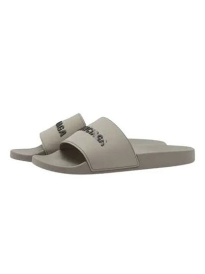 Logo Embossed Rubber Slippers Grey - BALENCIAGA - BALAAN 2