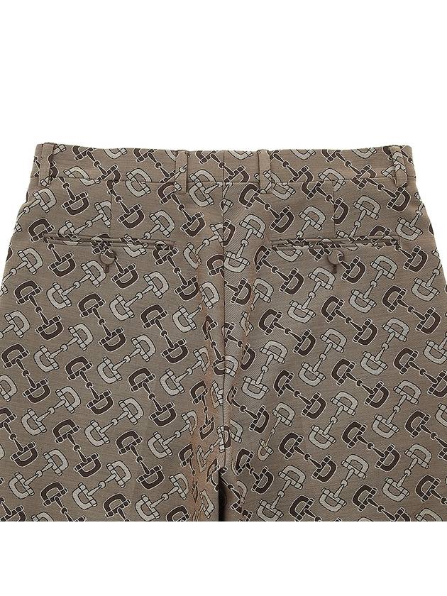 Maxi Horsebit Cotton Slacks Brown - GUCCI - BALAAN 7