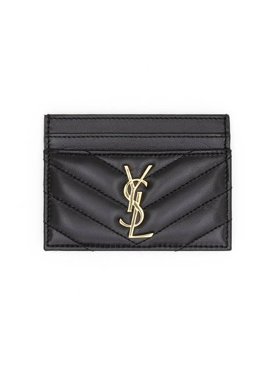 Cassandre Matelasse Lambskin Card Wallet Black - SAINT LAURENT - BALAAN 1