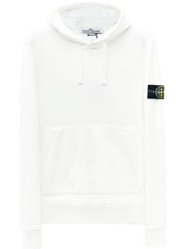 Wappen Patch Cotton Fleece Hoodie White - STONE ISLAND - BALAAN 2