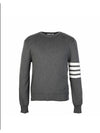 4 Bar Armband Milano Stitch Knit Top Mid Grey - THOM BROWNE - BALAAN 2