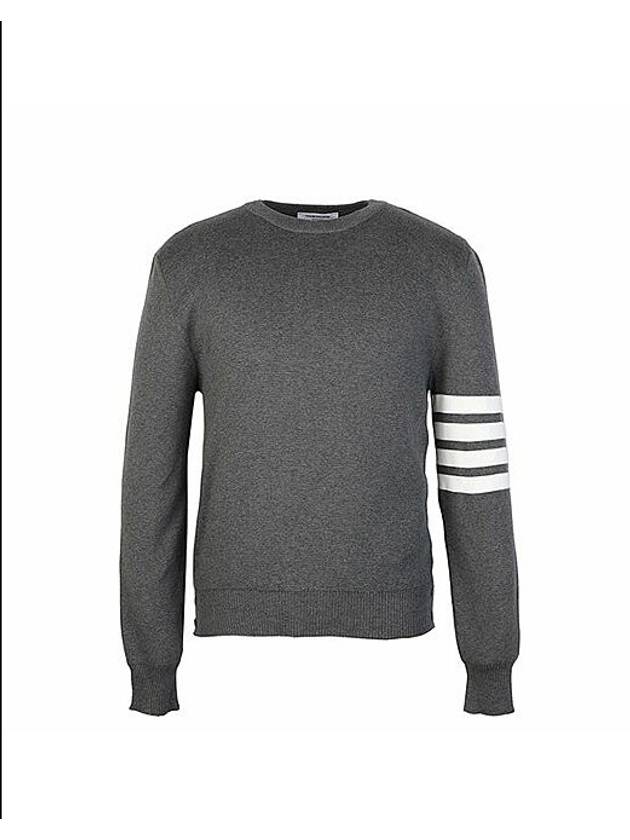 4 Bar Armband Milano Stitch Knit Top Mid Grey - THOM BROWNE - BALAAN 2