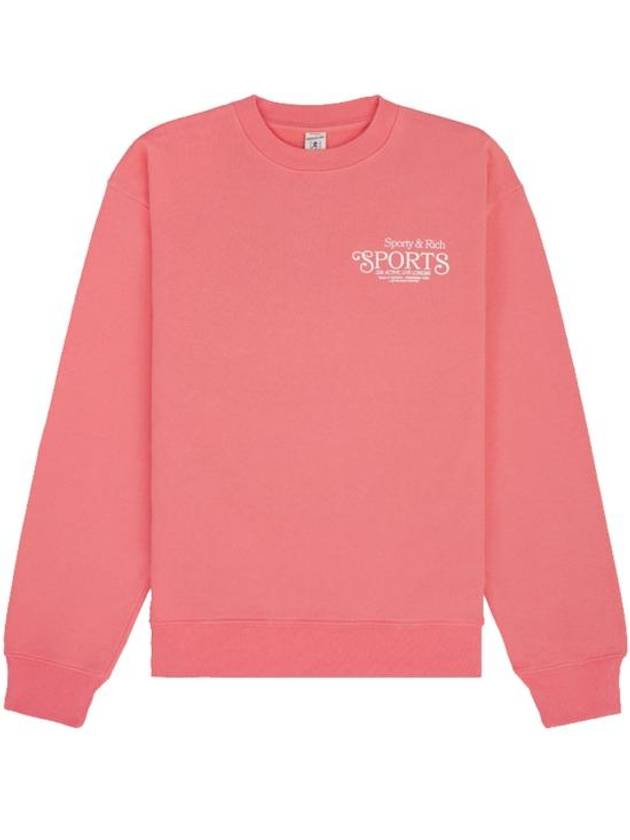 Embroidered Logo Cotton Long Sleeve T-shirt Pink - SPORTY & RICH - BALAAN 1