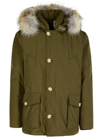 Woolrich 'Artic' Green Cotton Blend Parka - WOOLRICH - BALAAN 1