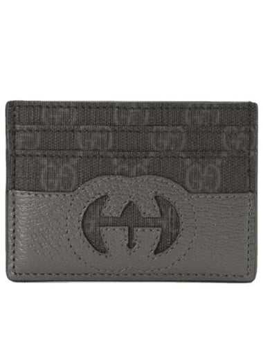 Cutout Interlocking G Card Case Gray 701425 - GUCCI - BALAAN 1