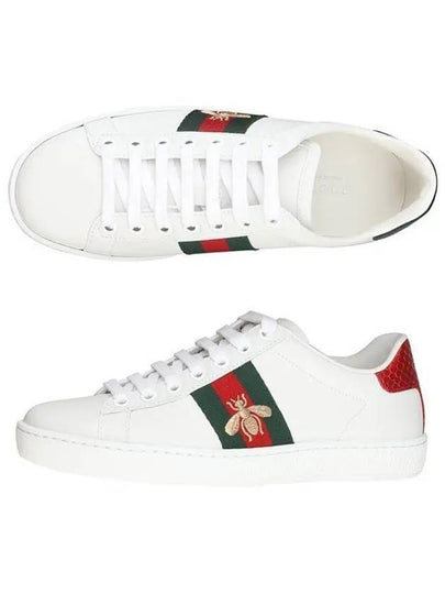 Ace Bee Embroidered Low Top Sneakers White - GUCCI - BALAAN 2