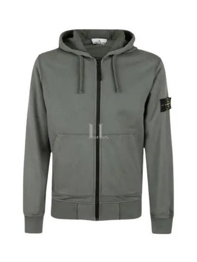 Logo Patch Cotton Fleece Hoodie Green - STONE ISLAND - BALAAN 2