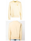 Face Logo Patch Cotton Sweatshirt Yellow - ACNE STUDIOS - BALAAN 5